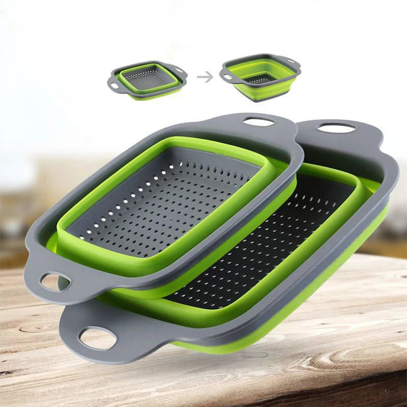 Foldable Silicone Colander — Collapsible Kitchen Strainer