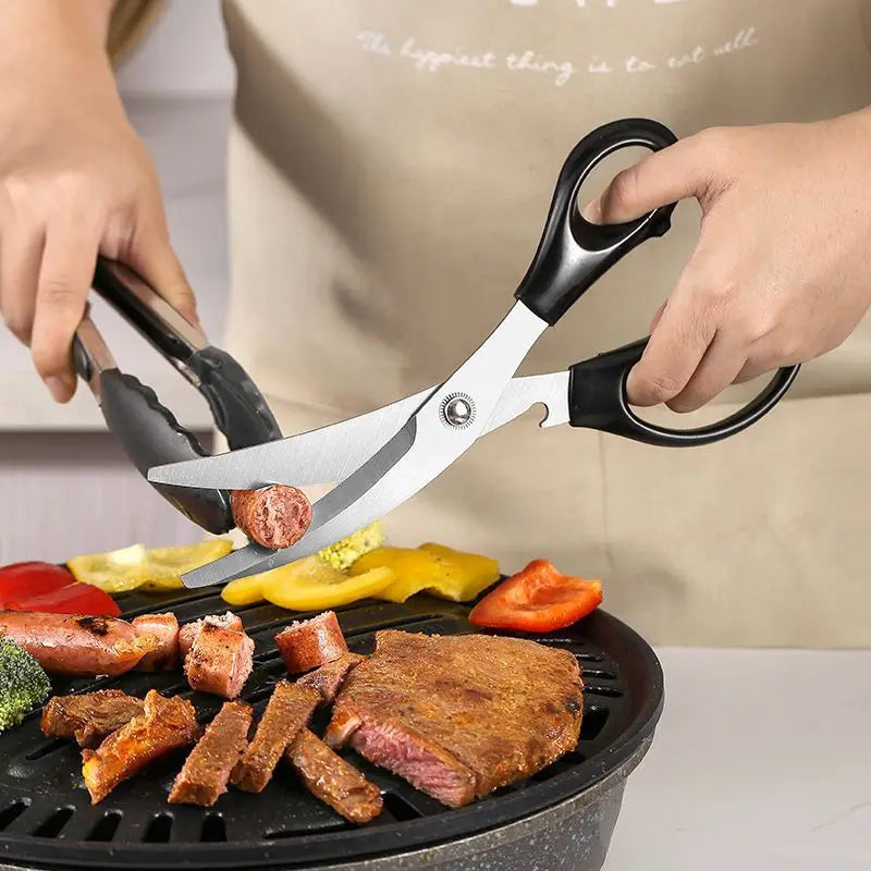 Professional Stainless Steel Kitchen Scissors — Multifunctional