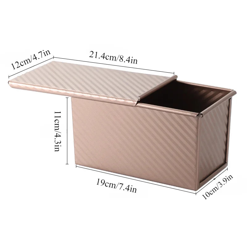Gold A With Lid loaf pan, technical dimensions