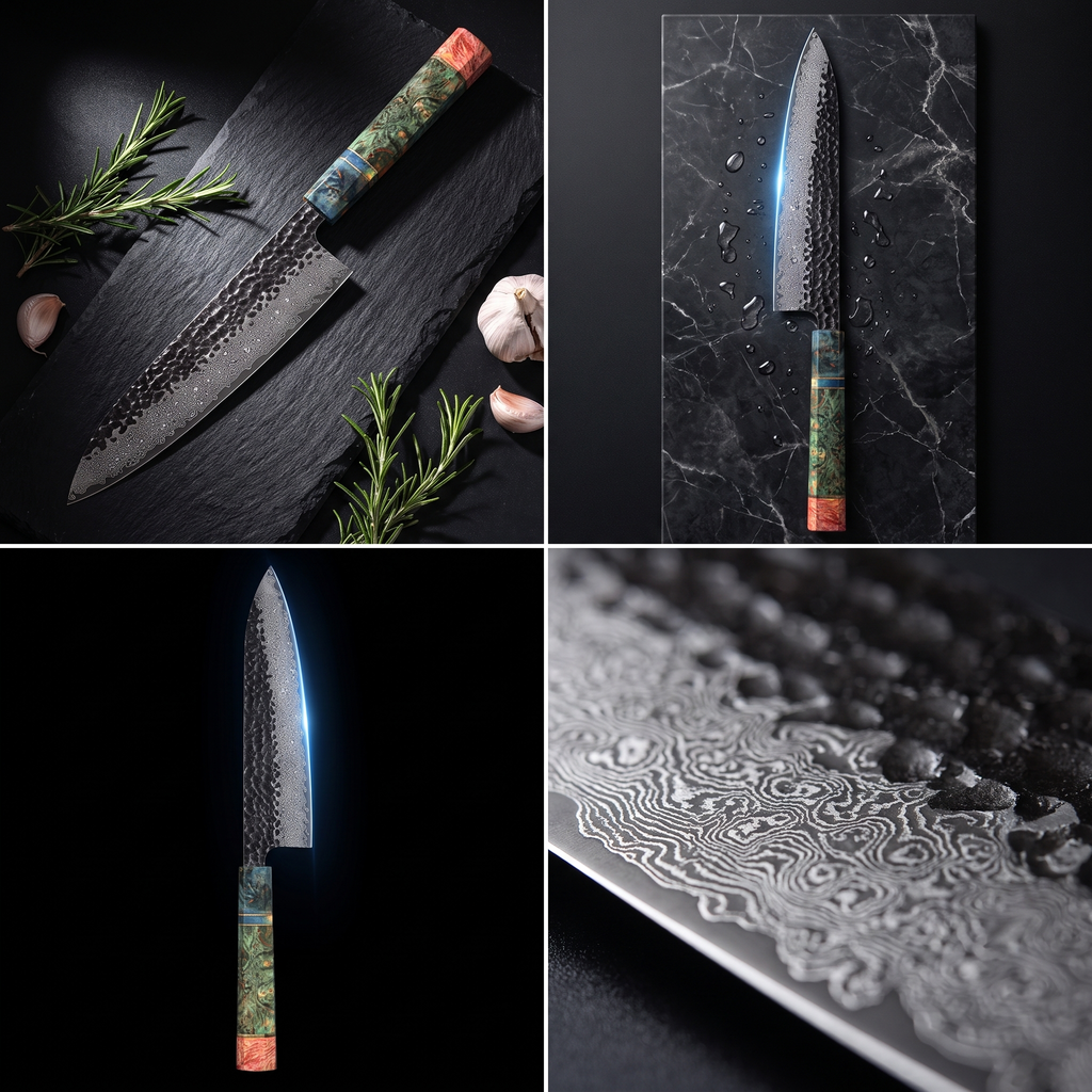 8" Damascus Chef Knife | Chef Marín's Choice - Smart Cook by Chef Marín kitchen tool, photo 4 of 4