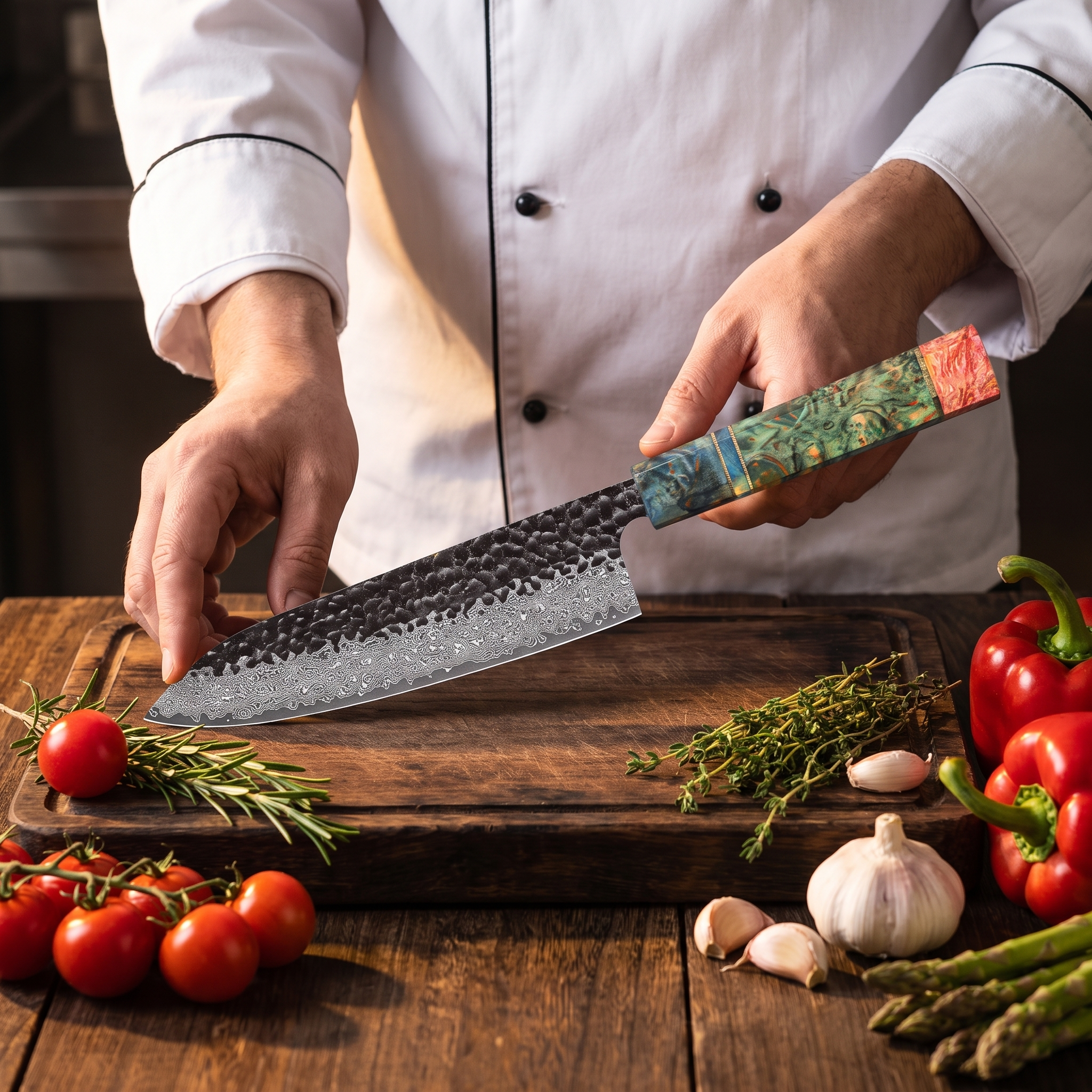 8" Damascus Chef Knife | Chef Marín's Choice - Smart Cook by Chef Marín kitchen tool, photo 1 of 4