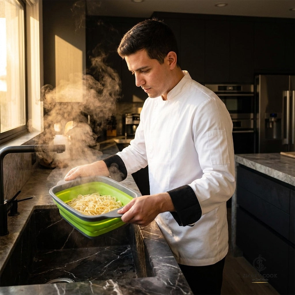 Foldable Silicone Colander - Smart Cook by Chef Marín kitchen tool, photo 4 of 8