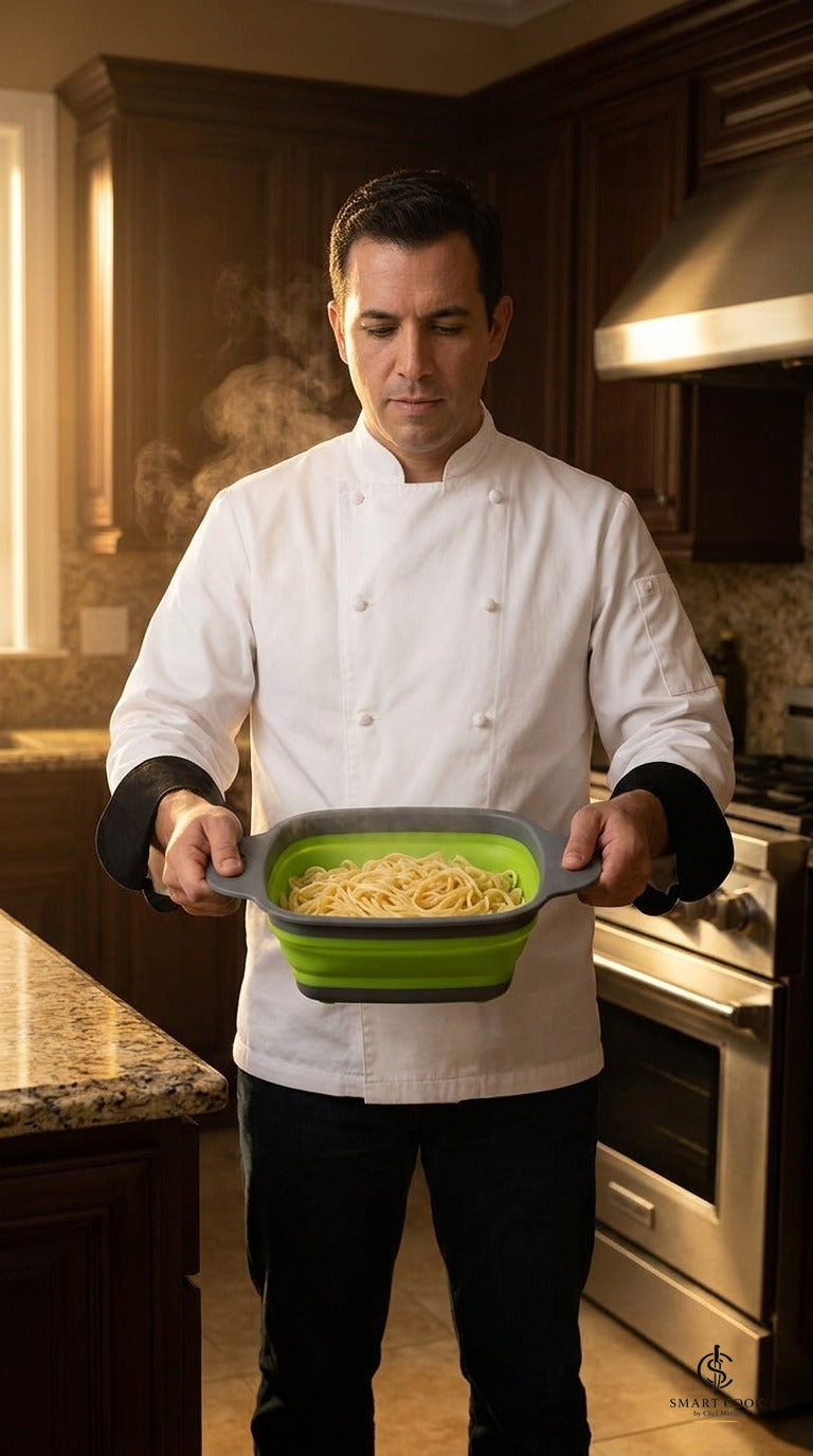 Foldable Silicone Colander - Smart Cook by Chef Marín kitchen tool, photo 7 of 8