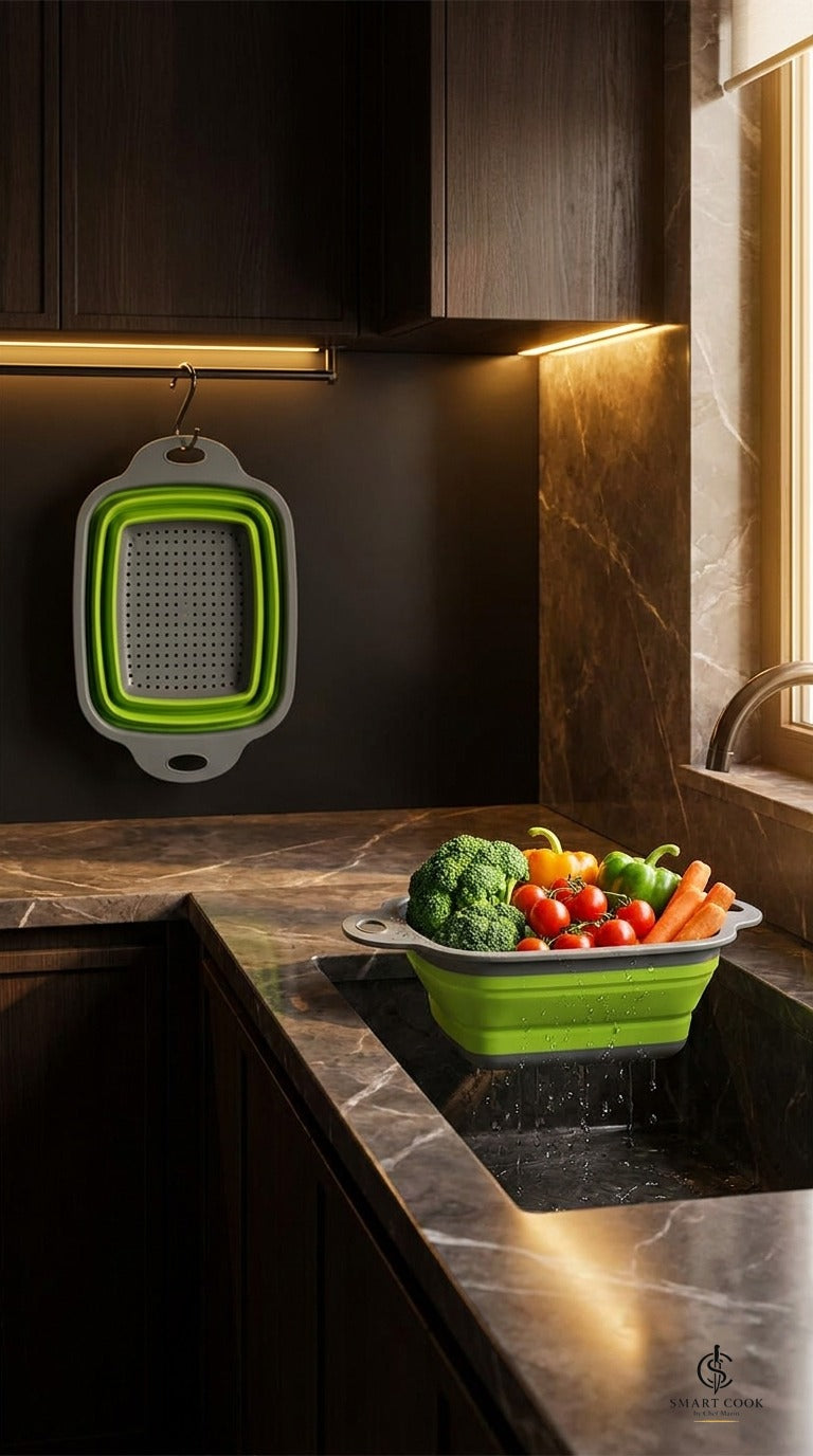 Foldable Silicone Colander - Smart Cook by Chef Marín kitchen tool, photo 8 of 8