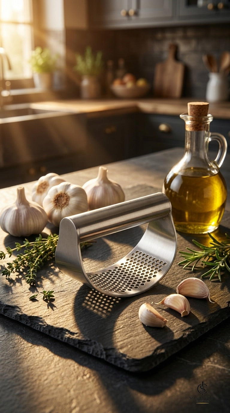 Professional Garlic Press - Smart Cook by Chef Marín kitchen tool, photo 3 of 7