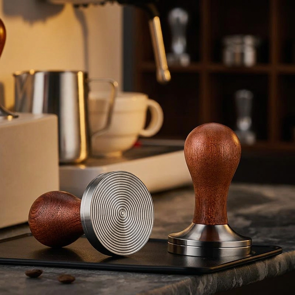 Two espresso tamper sizes side by side, product photo